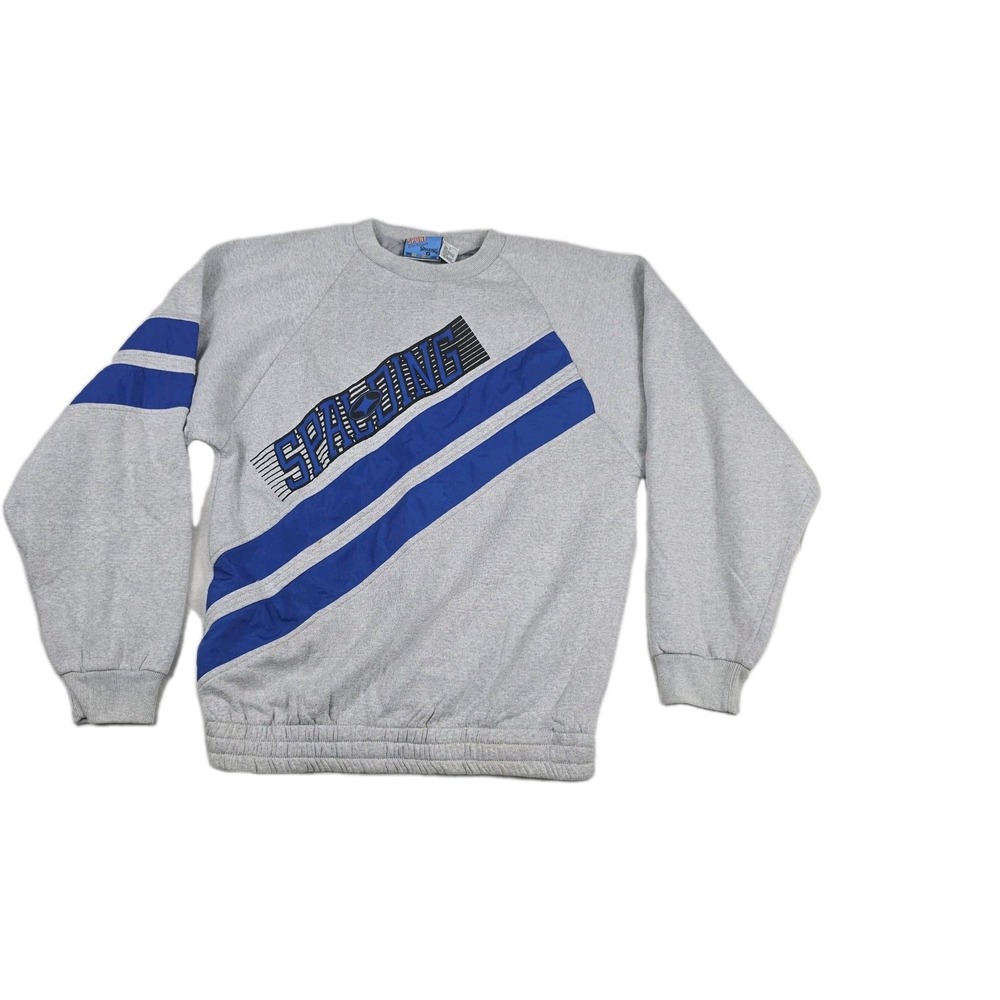 Spalding Vintage Spellout Blue Logo Basketball‎ Sweatshirt Men's Size Large